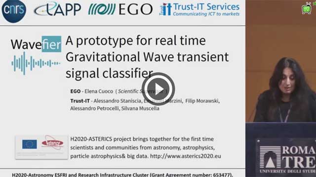 Wavefier: a prototype for a real time transient signal classifier - E.Cuoco, A.Staniscia, Workshop GARR 2019 Wavefier: a prototype for a real time transient signal classifier - E.Cuoco, A.Staniscia, Workshop GARR 2019