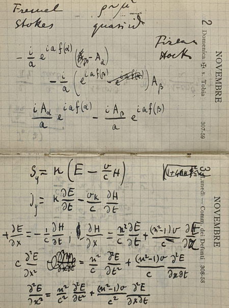 foto di un taccuino utilizzato da Enrico Fermi